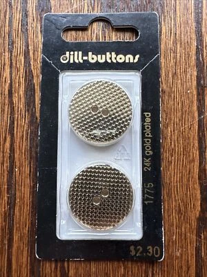 Dill Buttons #1775 24 K Gold Plated 23 MM 7/8 In - Image 1 of 3
