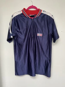 Vintage Converse Size Medium M Navy Blue All Stars Jersey Half Zip - Picture 1 of 7