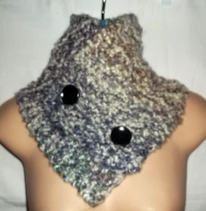 Men's or Womens Handmade Wool Blend Button Scarf - Picture 1 of 2