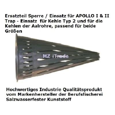 Orig Sperre Einsatz Ersatzteil fish trap Krebs Aalreuse APOLLO + Aalrohr Aalkorb - Bild 1 von 3