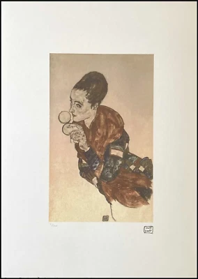 EGON SCHIELE * 50 x 70 cm * signed lithograph * limited # 51/200 - Bild 1 von 4