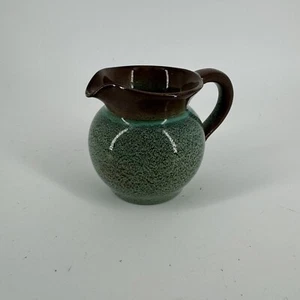 Nicodemus Mid Century Modern Pottery Turquoise Brown Ceramic Creamer Pitcher - Picture 1 of 12