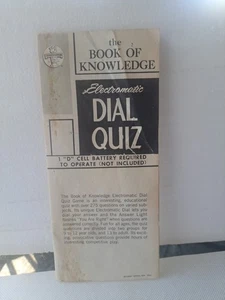 Vintage Transogram Electromatic Dial Quiz Instructions Answer Booklet 1961 - Picture 1 of 9