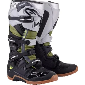 Alpinestars Tech 7 Enduro Boot Black Silver Military Green - Picture 1 of 1