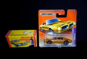 MATCHBOX 1971 PONTIAC FIREBIRD FORMULA GOLD Rare & MB No.4 James Garner repo box - Picture 1 of 9