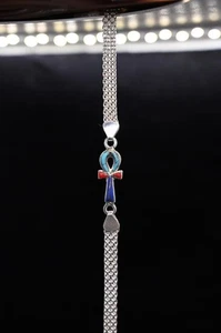 Autentico Antico Egizio Antiquariato Egizio Ankh Chiave Bracciale Egiziano BC - Foto 1 di 10