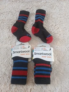 Smartwool Kids Striped Hike/ Snowboard, Wool Crew Socks Size S,P 9,11 1/2 - Picture 1 of 4