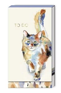 PUNCH STUDIO TALL NOTEPAD CALICO CAT MAGNETIC CLOSURE 75 SHEETS 6" x 3.25" NEW - Picture 1 of 3