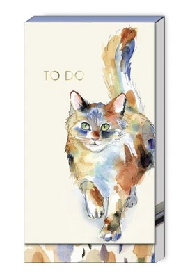PUNCH STUDIO TALL NOTEPAD CALICO CAT MAGNETIC CLOSURE 75 SHEETS 6" x 3.25" NEW - Image 1 of 3