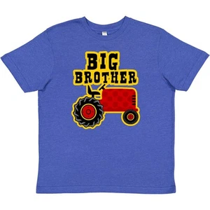 Inktastic Red Tractor Big Brother Youth T-Shirt Farm Cute Dot Pinkinkartkids For - Picture 1 of 4