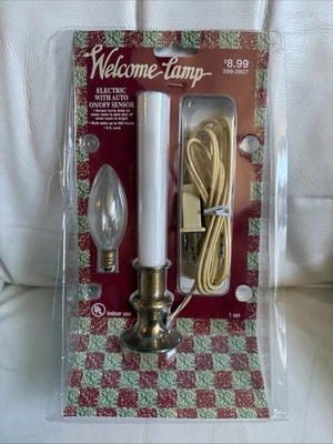 Jo-Ann Fabrics Stores WELCOME LAMP Electric Candle Lamp 396-3907 With Sensor NEW - Image 1 of 2