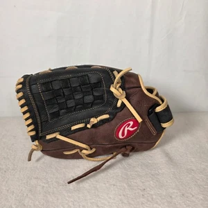 RAWLINGS braun & schwarz Leder Rt Hand Baseball Handschuh für Lefty RGB36BC 12 1/2"  - Bild 1 von 8
