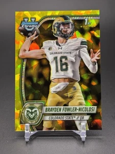 2024 Bowman Chrome U Sapphire #24 Brayden Fowler-Nicolosi 1st Yellow #/75 Rams - Bild 1 von 2