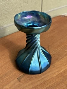 LOUIS COMFORT TIFFANY FAVRILE TWIST CANDLESTICK/LAMP BASE-"LCT" c1900 - Bild 1 von 10