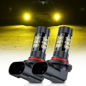 9005 LED Fog Lights Golden Yellow DRL Turn Signals Lights 300% Brightness 2-Pack - Picture 1 of 12