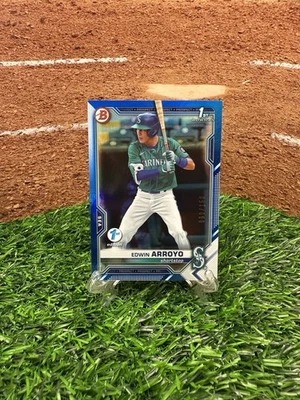 2021 Bowman Draft 1st Edition Blue Foil #BD74 Edwin Arroyo 1st ROOKIE 080/150 - Image 1 of 2