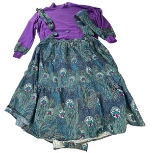 Vintage Joby Design 6-Piece Coordinated Peacock Feather Print Outfit, M/L-XL - Picture 1 of 24