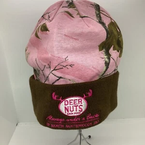 Neu Damen Kati Hirsch Nüsse Sack Lebensmittel rosa Baum/Khaki Beanie Einheitsgröße - Bild 1 von 15