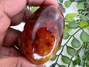 Carnelian Palm Stone - 2.5" Red Carnelian Palmstone - UNIQUE Carnelian Crystal - Picture 1 of 10