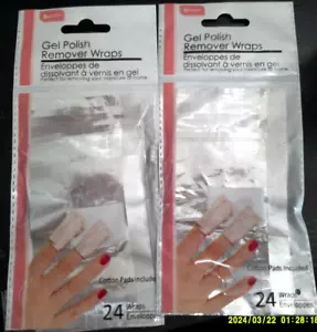 2 NEW packs of Gel nail polish remover foil wraps 24 ct each - Picture 1 of 2