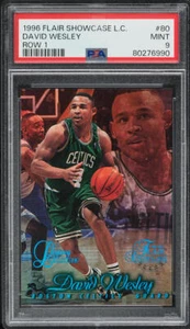 1996-97 FLAIR SHOWCASE LEGACY COLLECTION ROW 1 DAVID WESLEY /150 #80 PSA 9 POP 1 - Picture 1 of 2