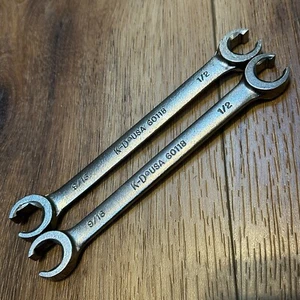 Lot of 2 KD Tools 60118 9/16" x 1/2" Open End Wrench 6 Pt USA SAE NOS - Picture 1 of 7