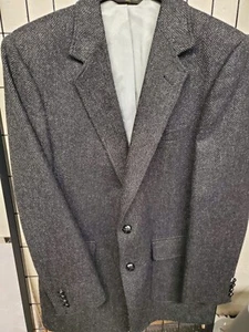 Vintage Haggar Mens Blazer Sport Coat Two Button Jacket Tweed Wool 40L MINT - Picture 1 of 6
