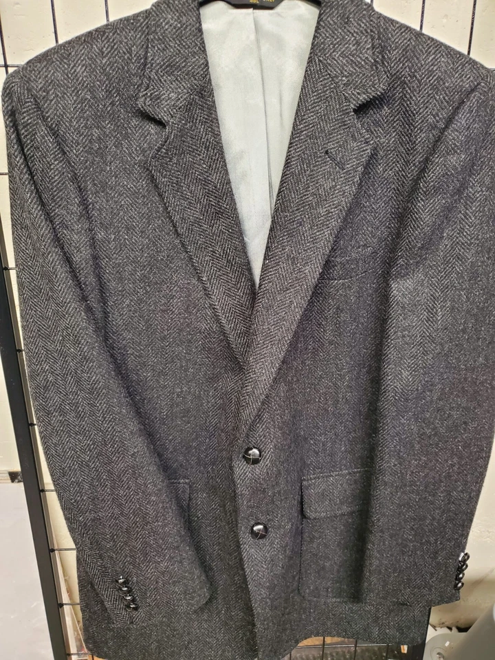 Blazer Abrigo Deportivo Vintage Haggar Para Hombres Chaqueta Dos Botones Tweed Lana 40L COMO NUEVO Foto 1 de 4