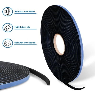 EPDM Moosgummi Dichtband selbstklebend Zellkautschuk Dichtungsband 10m Rolle - Bild 1 von 4