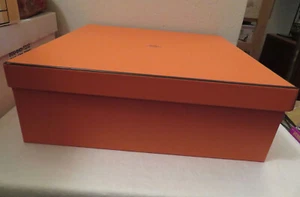 Caja de regalo grande naranja vacía Hermes París 16,5""x16,5""x5,75"" / 42 cmx42 cm x 14 cm - Imagen 1 de 12