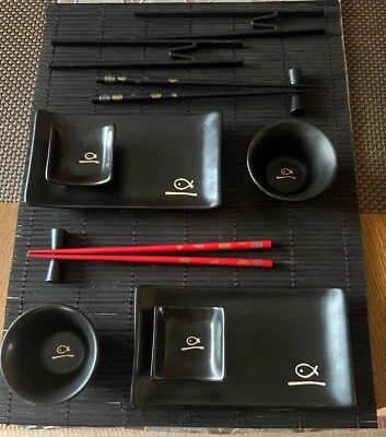 Sushi Set 2 Personen Keramik Besteck und Besteck-Utensilien neu - Bild 1 von 4