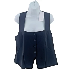 Mango Waistcoat with Wide Straps, Size XL, Black, RRP £29.99 - Picture 1 of 16