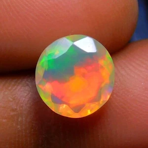 9mm Round Shape AAA Faceted Ethiopian Opal Loose Natural Gemstone 1.5cts - Picture 1 of 3