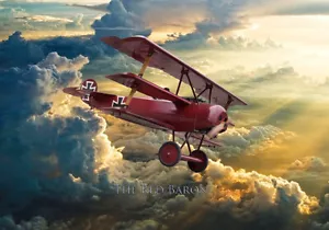 Fokker DR1 Red Baron Impresiones de Lona Varios Tamaños Envío Gratuito - Imagen 1 de 1