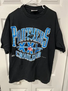 Camisa de manga corta vintage con logotipo atlético Carolina Panthers 1993 negra mediana - Imagen 1 de 7