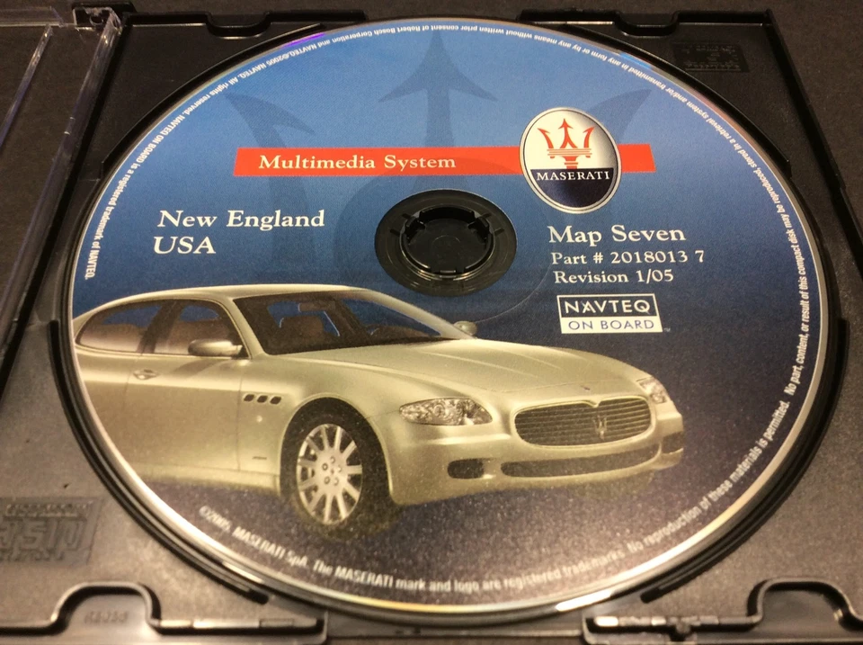Maserati nav GPS DVD CD DISK MAP SEVEN  2018013 7. 1/05 NEW ENGLAND USA #CD52 - Image 1 of 1