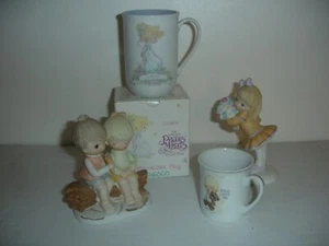 Lot (4) Vintage Enesco Precious Moments Figurines Mixed Figurines Mug MAKE OFFER - Picture 1 of 9