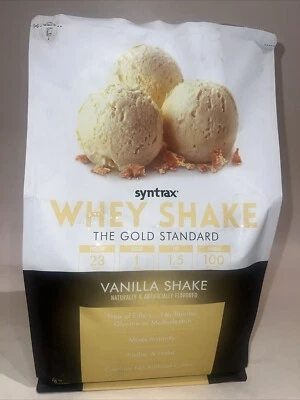 Syntrax Whey Shake The Gold Standard, 5 libras - Batido de vainilla soporte muscular 10/26 Foto 1 de 4
