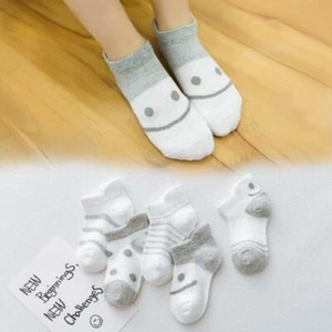 5 pairs Summer Kids Socks Cotton Breathable Mesh Socks Cartoon Girls Boys 0-12Y - Picture 1 of 7
