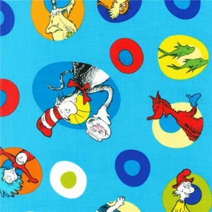 NEW DR SEUSS Characters tela de algodón con licencia por 1/2 yarda o cuarto gordo - Imagen 1 de 1