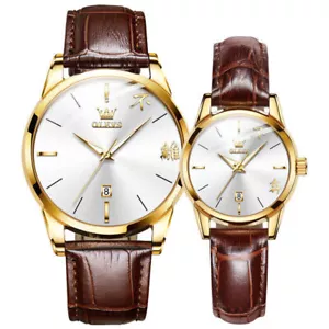 Reloj de pulsera OLEVS de cuarzo para parejas estilo simple calendario exhibición - Imagen 1 de 21
