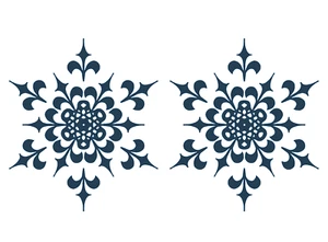 Calcomanías de vidrio fundido azul copos de nieve de 3 pulgadas 2 piezas - Imagen 1 de 1