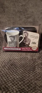 Coronation Street Celebrating 50 Years Mug Tray & Coaster Gift Set. Hilda. New - Picture 1 of 2