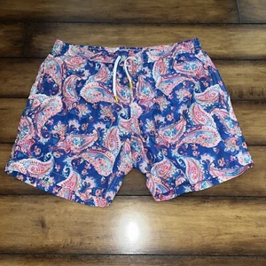 Men's HARTFORD Blue Straight-leg Mid-length Printed Swim Shorts XXL - Picture 1 of 8