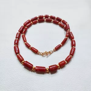 Collar de cuentas de coral collar de cuentas de coral rojo 100 % natural collar de coral de Italia - Imagen 1 de 8