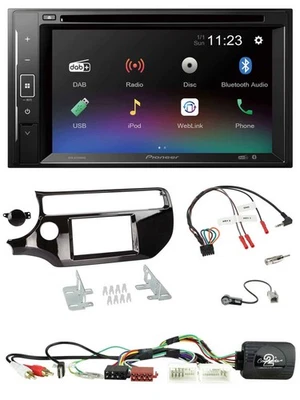 Pioneer Bluetooth Lenkrad USB 2DIN DAB DVD Autoradio für Kia Rio UB ab 2015 pian - Bild 1 von 4