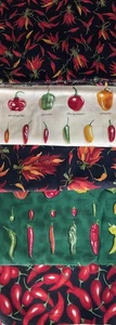 Bright Chili Peppers Fabrics-Kaufman-Salsa by Hoffman-5 Pattern Bundle ~5 Yards - Picture 1 of 23