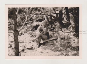 Pretty Attractive Young Woman Beach Bikini Swimsuit Female Snapshot Old Photo - Picture 1 of 8