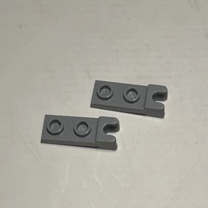 14418 LEGO Plate Mod 1x2 w/ Ball Receptacle Small on End LIGHT BLUISH GRAY (2) - Picture 1 of 3