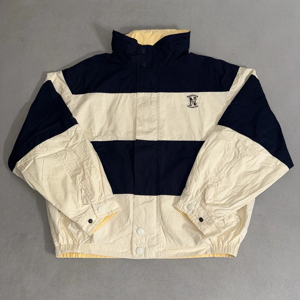 Vintage Nautica Striped Reversible Windbreaker Jacket XXL Hip Hop Outdoors 90s - Image 1 of 4